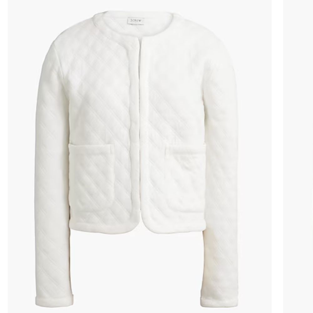 J. Crew - Cream Quilted Jacket, size XL, like new